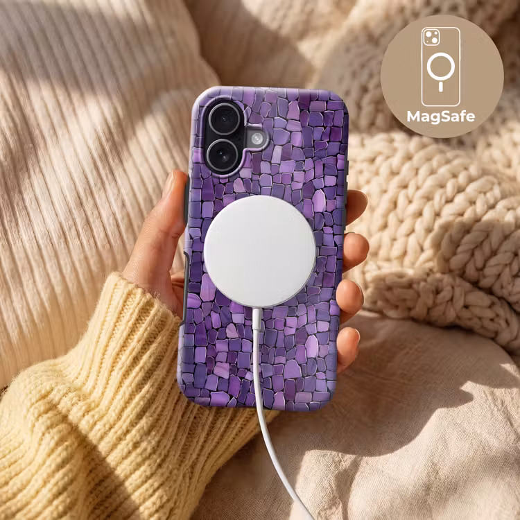 Handyhülle Toughcase - Lila – Mosaik – Scherben – Stein – Muster — 8