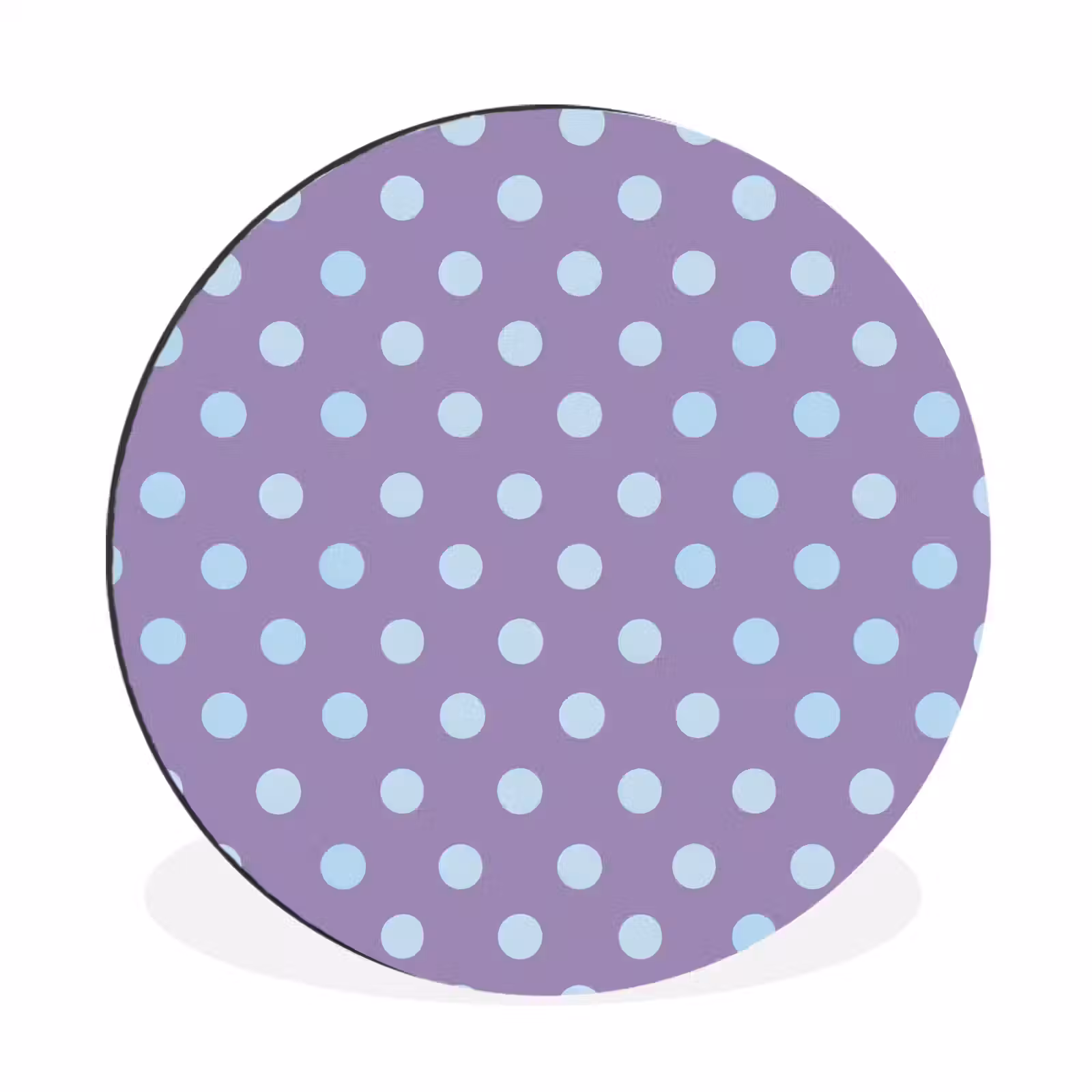 Alu-Dibond-Bild Rund - Lila – Blau – Geometrisch – Punkte – Polka Dot – Muster — 1