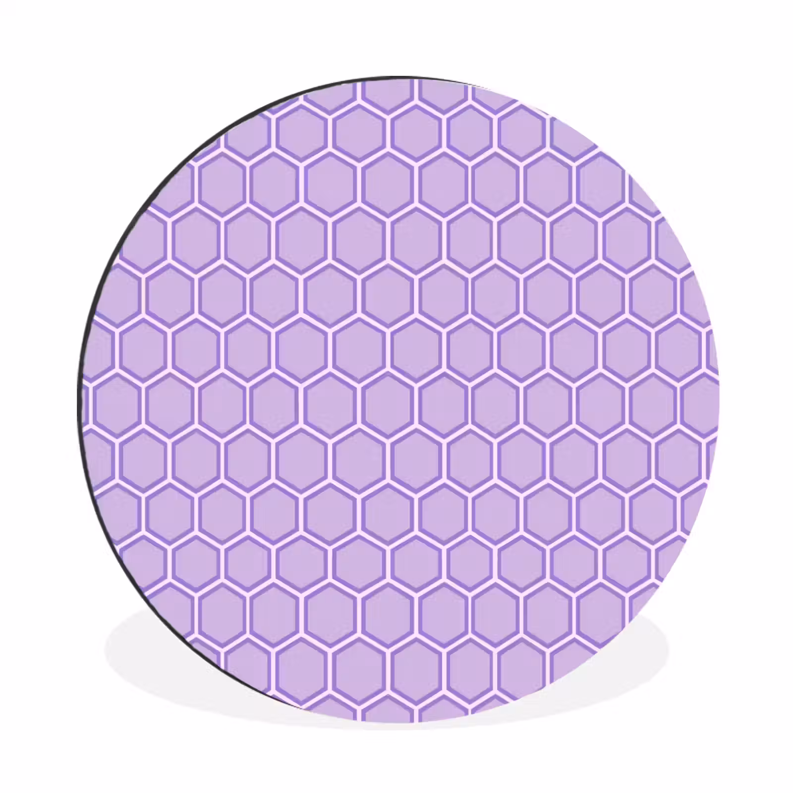 Alu-Dibond-Bild Rund - Lila – Geometrisch – Wabenmuster – Bienenwabe – Muster — 1