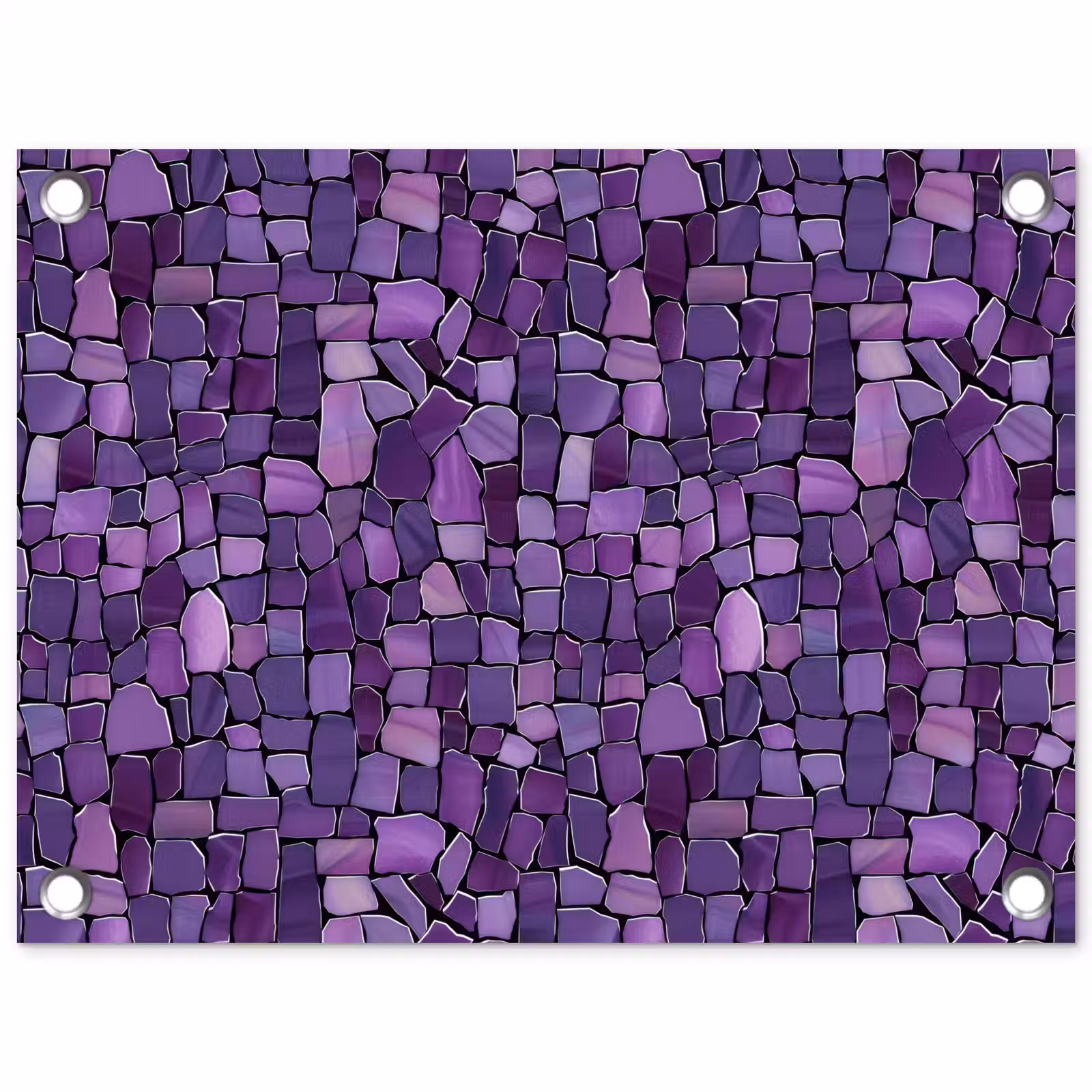 Gartenposter - Lila – Mosaik – Scherben – Stein – Muster — 1