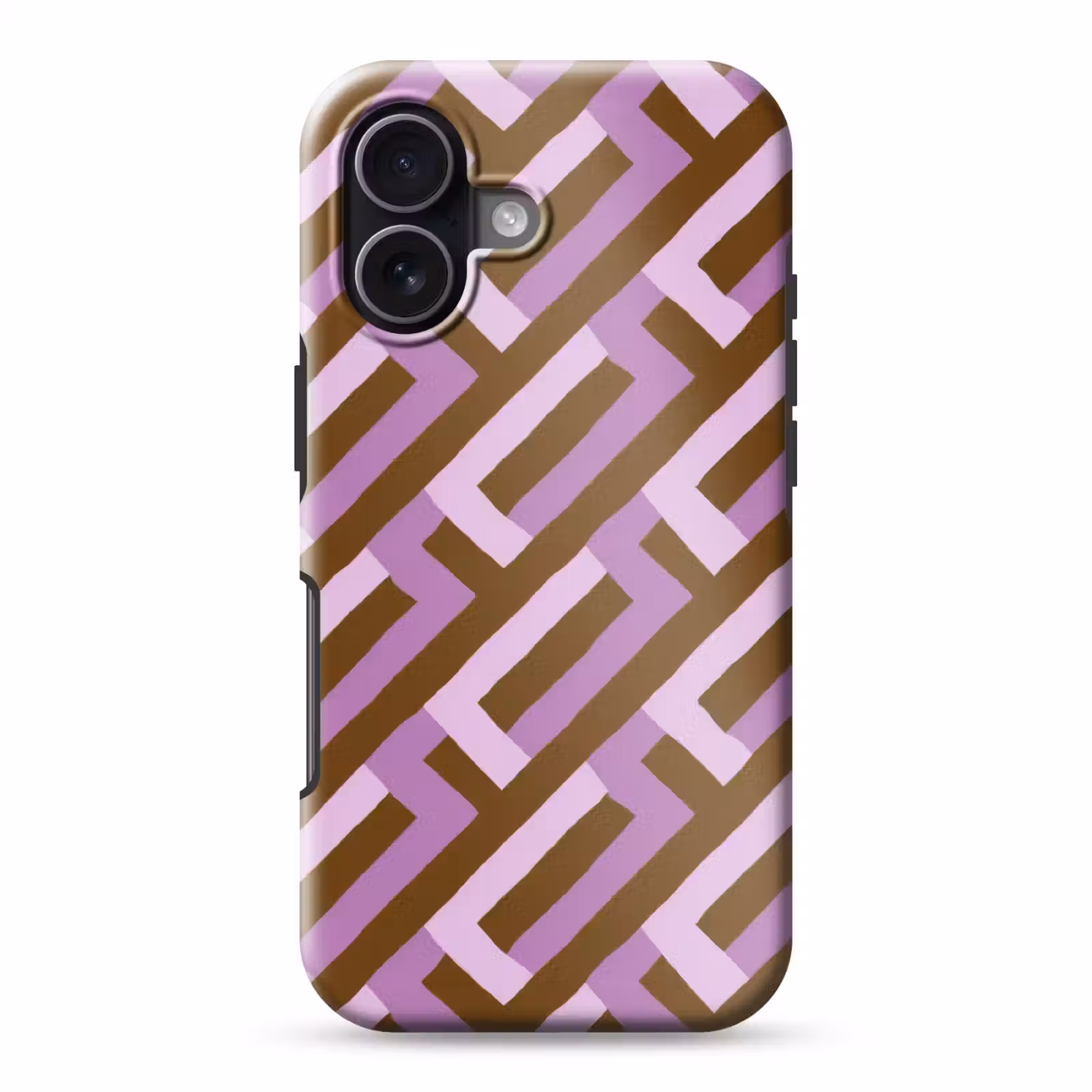 Handyhülle Toughcase - Braun – Rosa – Geometrisch – Mäander – Muster — 1