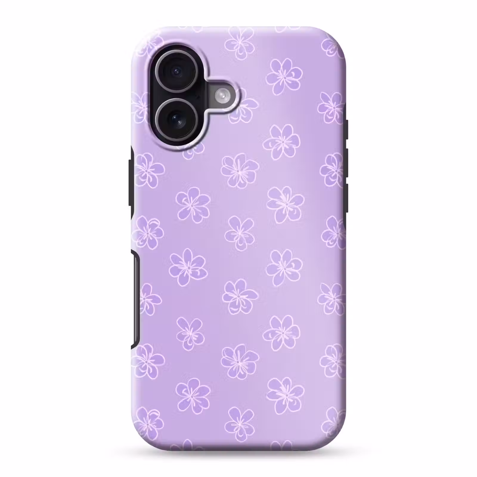 Handyhülle Toughcase - Lila – Botanisch – Blumen – Handgezeichnet – Muster — 1