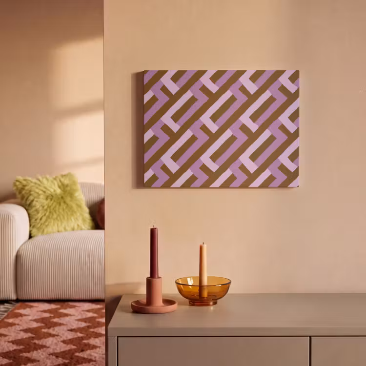 Akustikbild - Braun – Rosa – Geometrisch – Mäander – Muster — 2