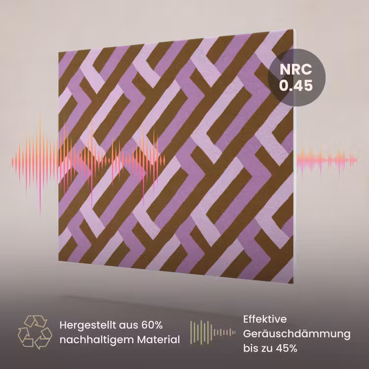 Akustikbild - Braun – Rosa – Geometrisch – Mäander – Muster — 3