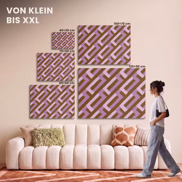 Akustikbild - Braun – Rosa – Geometrisch – Mäander – Muster — 7