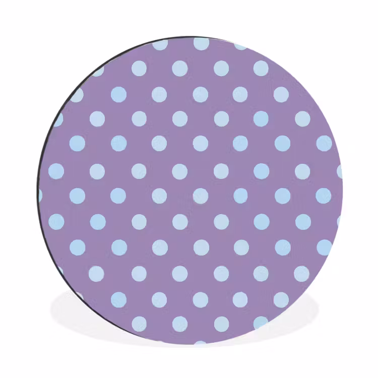 Alu-Dibond-Bild Rund - Lila – Blau – Geometrisch – Punkte – Polka Dot – Muster — 1