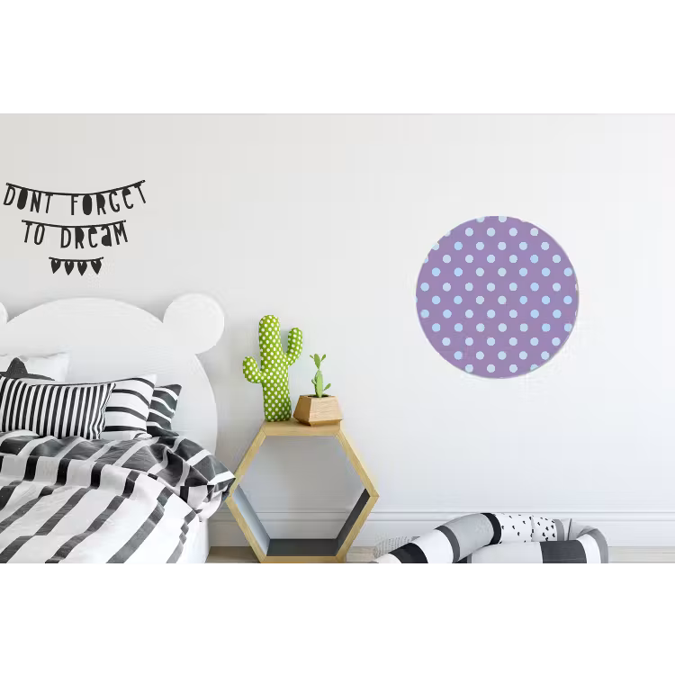 Alu-Dibond-Bild Rund - Lila – Blau – Geometrisch – Punkte – Polka Dot – Muster — 4