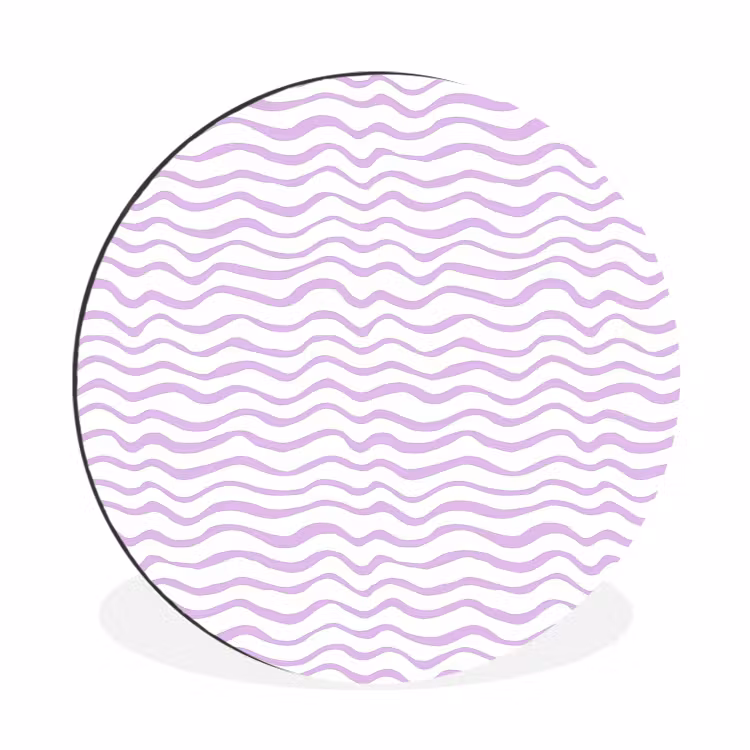 Alu-Dibond-Bild Rund - Lila – Geometrisch – Wellen – Linien – Muster — 1