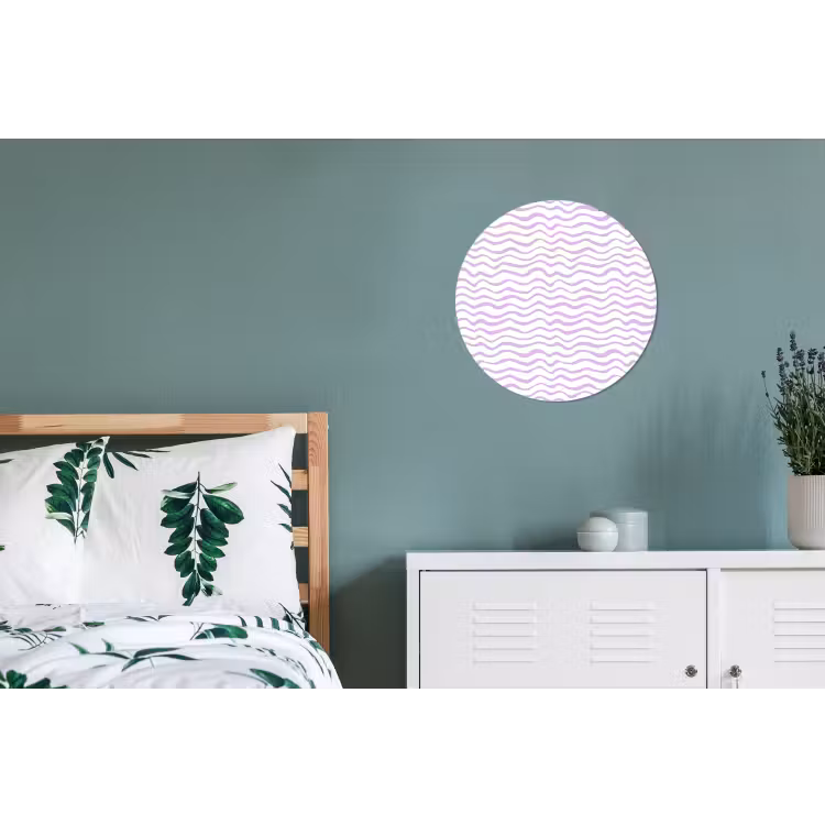 Alu-Dibond-Bild Rund - Lila – Geometrisch – Wellen – Linien – Muster — 5