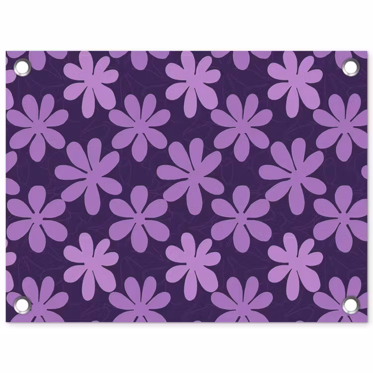 Gartenposter - Lila – Botanisch – Blumen – Retro – Muster — 1