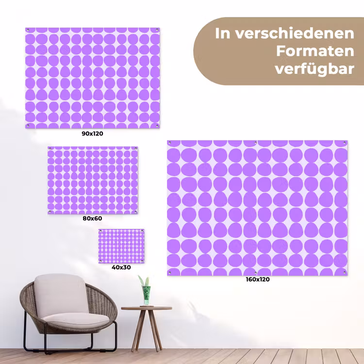 Gartenposter - Lila – Geometrisch – Punkte – Polka Dot – Muster — 6