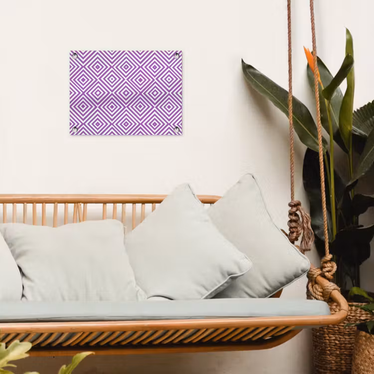 Gartenposter - Lila – Geometrisch – Rauten – Konzentrisch – Muster — 4