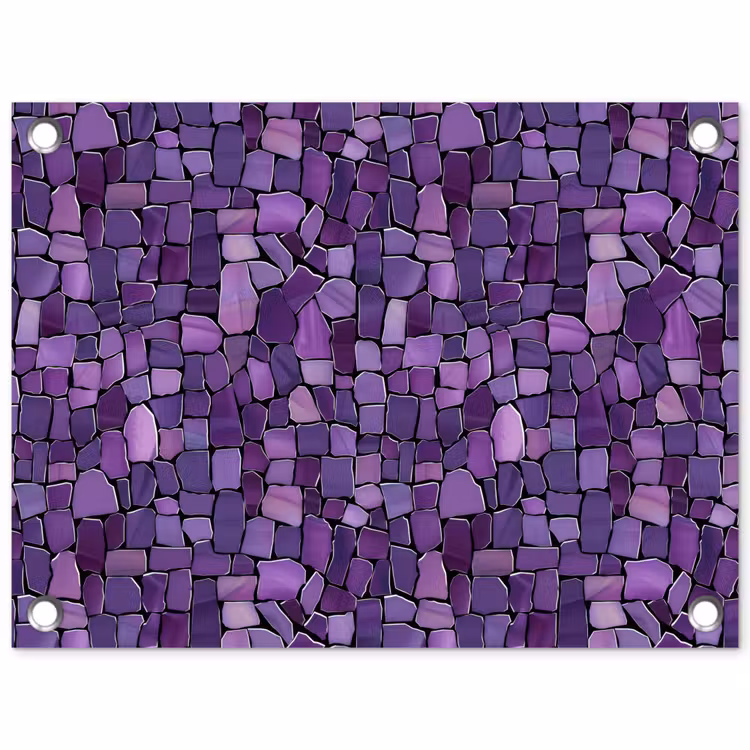Gartenposter - Lila – Mosaik – Scherben – Stein – Muster — 1