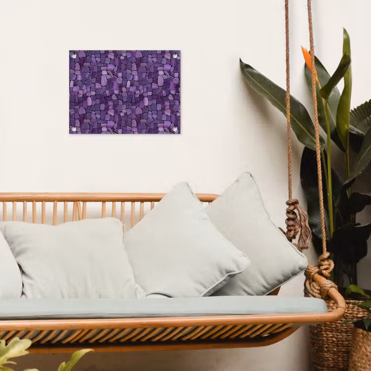 Gartenposter - Lila – Mosaik – Scherben – Stein – Muster — 4