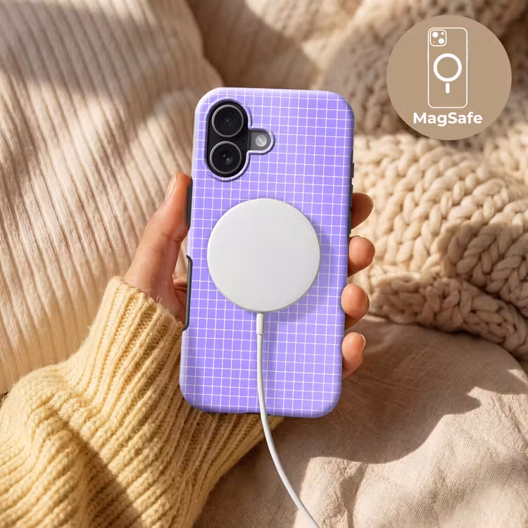 Handyhülle Toughcase - Lila – Geometrisch – Raster – Minimalistisch – Muster — 8