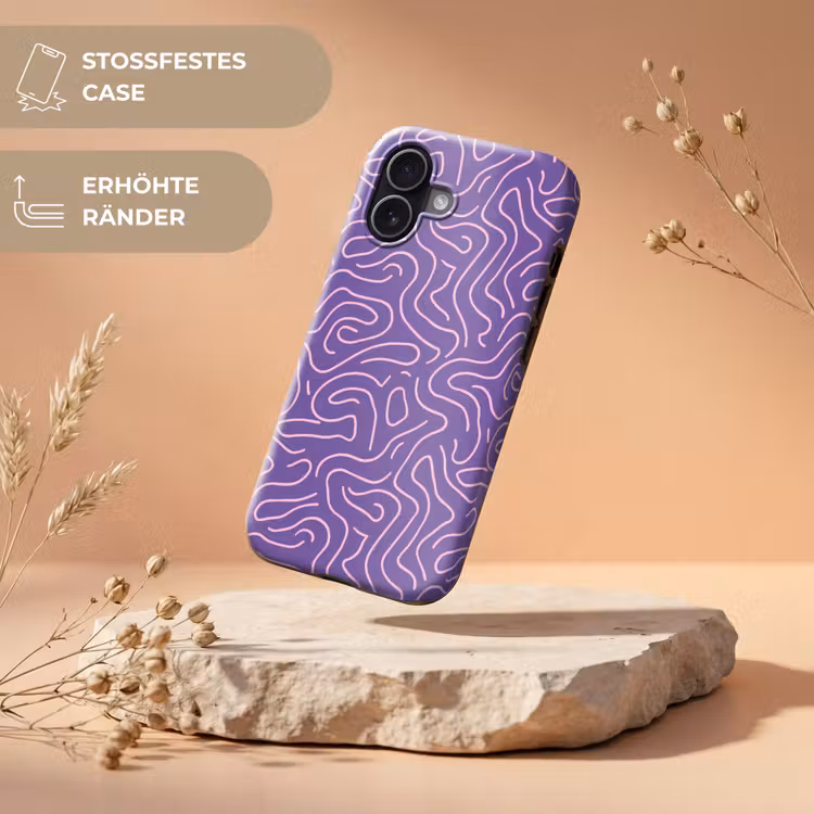 Handyhülle Toughcase - Lila – Rosa – Abstrakt – Linien – Labyrinth – Muster — 5