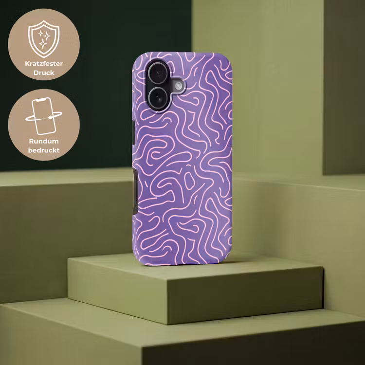 Handyhülle Toughcase - Lila – Rosa – Abstrakt – Linien – Labyrinth – Muster — 7