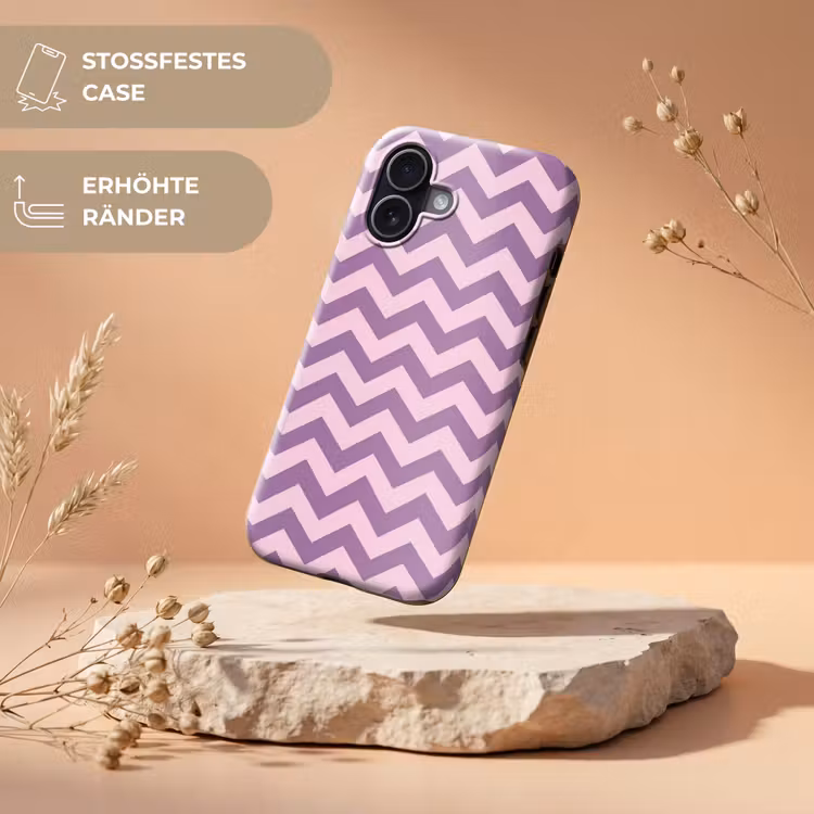 Handyhülle Toughcase - Lila – Rosa – Geometrisch – Chevron – Zickzack – Muster — 5