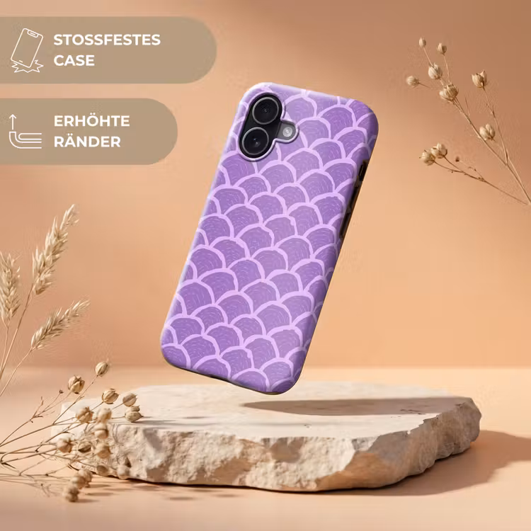 Handyhülle Toughcase - Lila – Schuppen – Muscheln – Handgezeichnet – Muster — 5