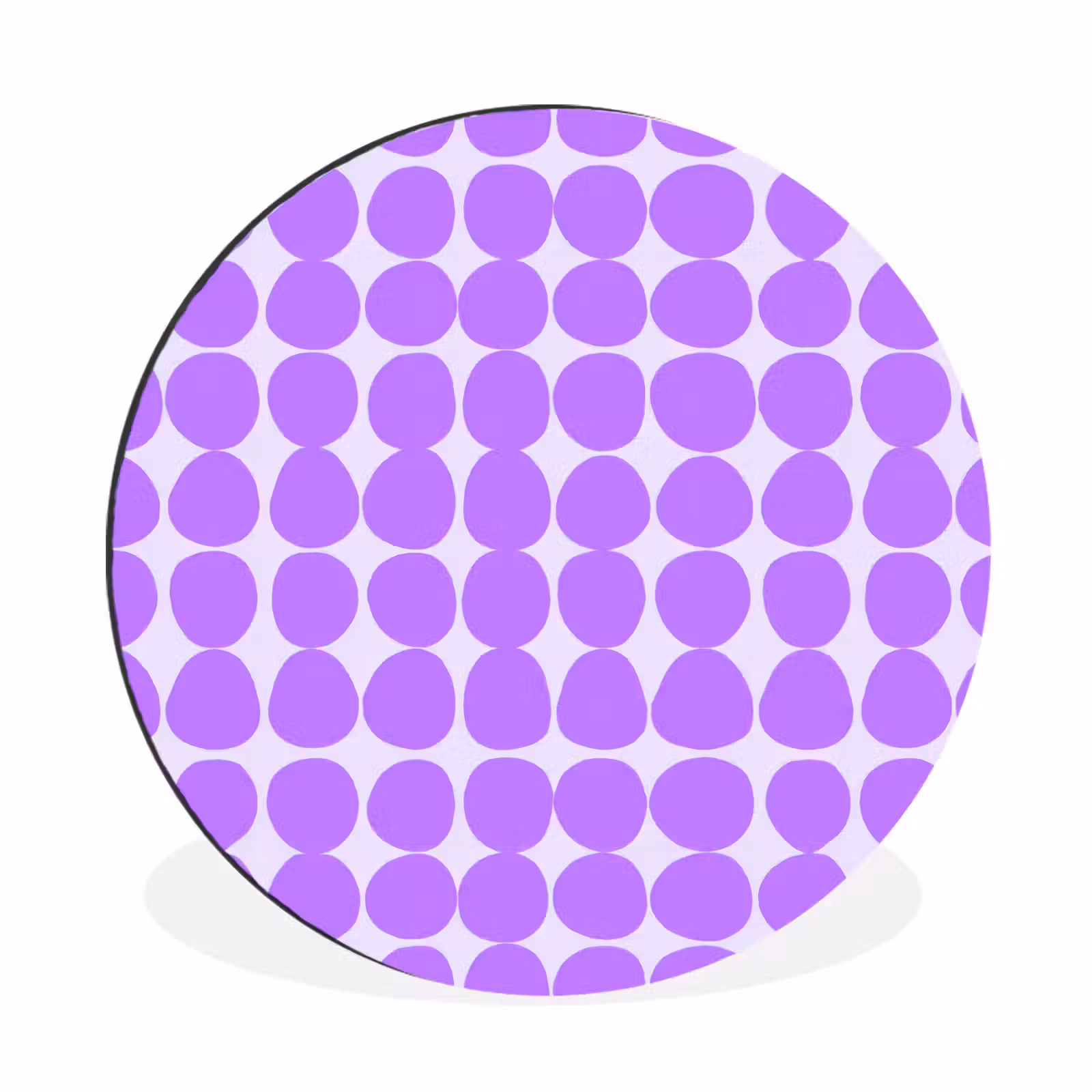 Alu-Dibond-Bild Rund - Lila – Geometrisch – Punkte – Polka Dot – Muster — 1