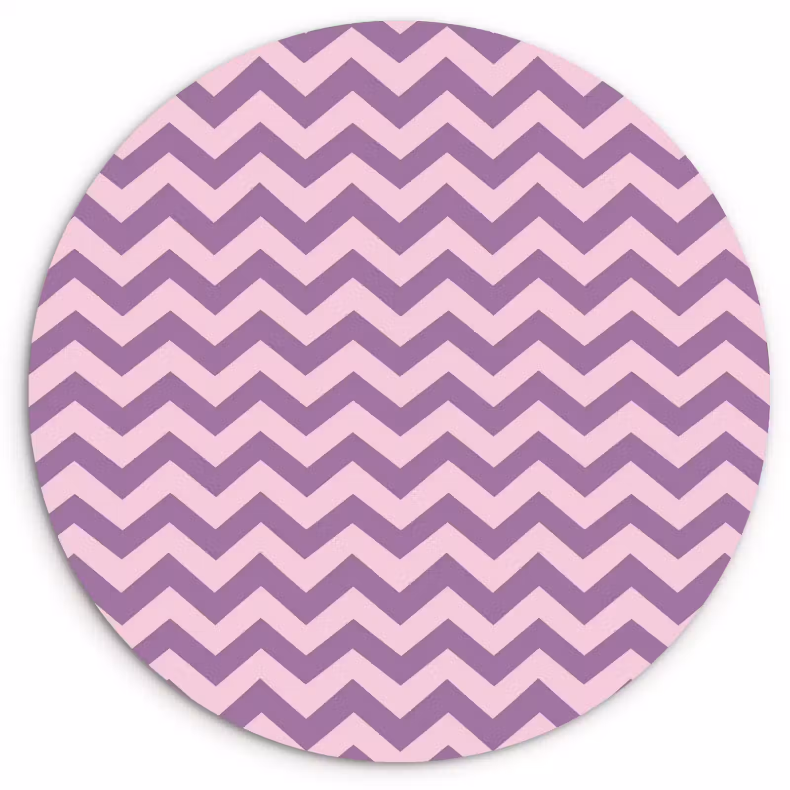 Glasbild Rund - Lila – Rosa – Geometrisch – Chevron – Zickzack – Muster — 1