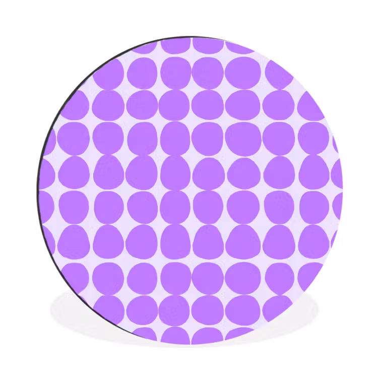 Alu-Dibond-Bild Rund - Lila – Geometrisch – Punkte – Polka Dot – Muster — 1