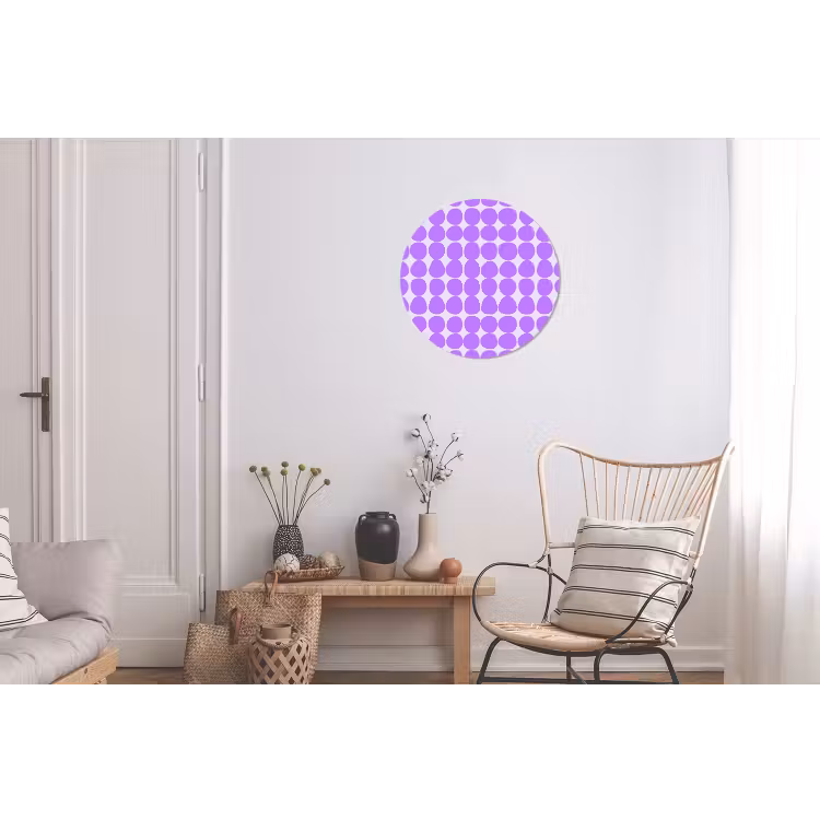 Alu-Dibond-Bild Rund - Lila – Geometrisch – Punkte – Polka Dot – Muster — 2