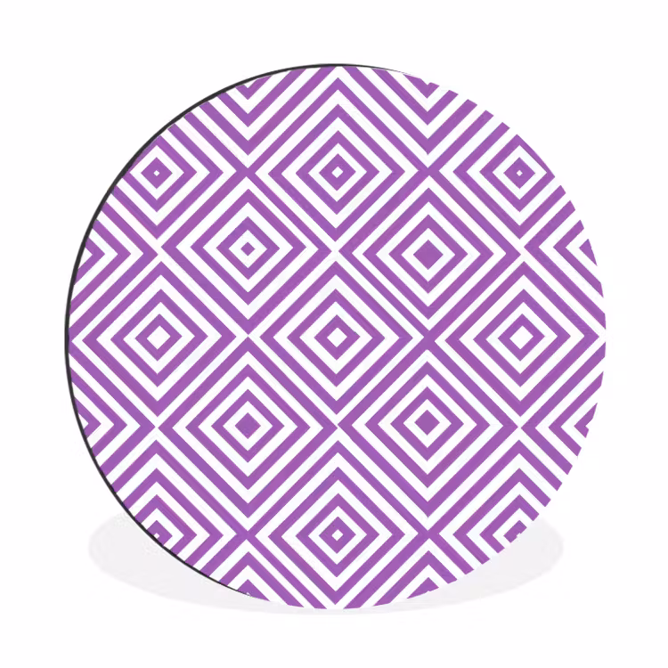 Alu-Dibond-Bild Rund - Lila – Geometrisch – Rauten – Konzentrisch – Muster — 1