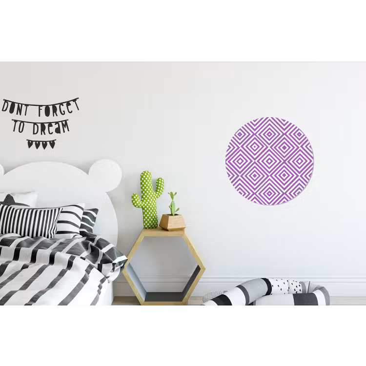 Alu-Dibond-Bild Rund - Lila – Geometrisch – Rauten – Konzentrisch – Muster — 4