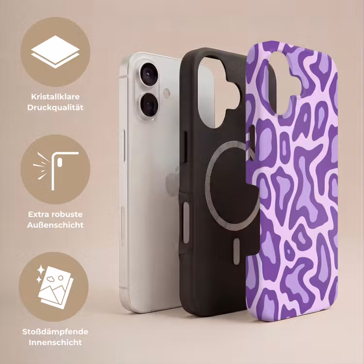Handyhülle Toughcase - Lila – Abstrakt – Leopard – Flecken – Groovy – Muster — 3