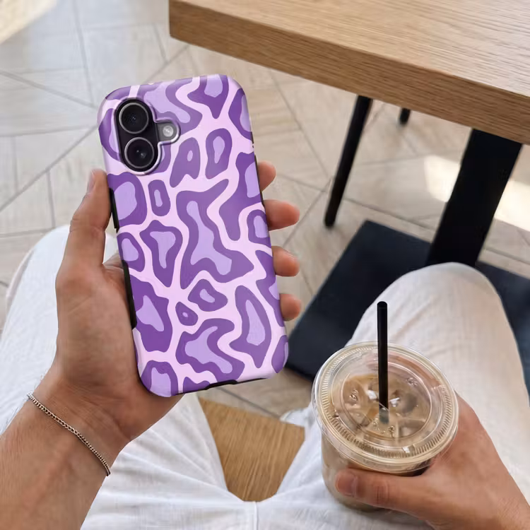 Handyhülle Toughcase - Lila – Abstrakt – Leopard – Flecken – Groovy – Muster — 4