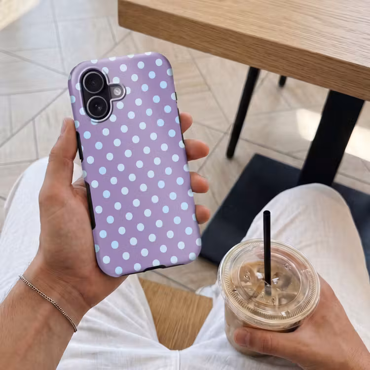 Handyhülle Toughcase - Lila – Blau – Geometrisch – Punkte – Polka Dot – Muster — 4