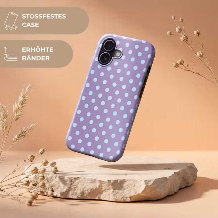 Handyhülle Toughcase - Lila – Blau – Geometrisch – Punkte – Polka Dot – Muster — 5