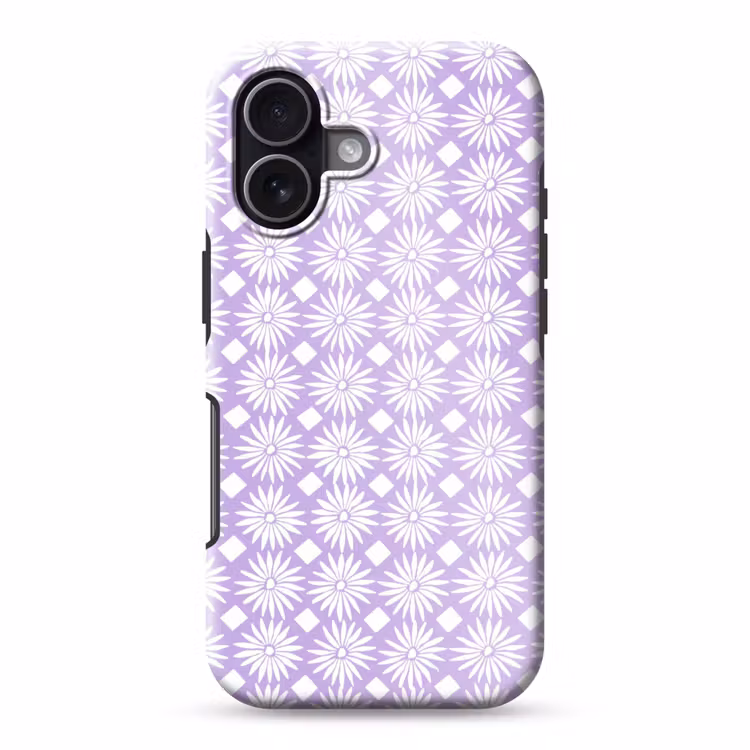 Handyhülle Toughcase - Lila – Botanisch – Blumen – Gänseblümchen – Muster — 1