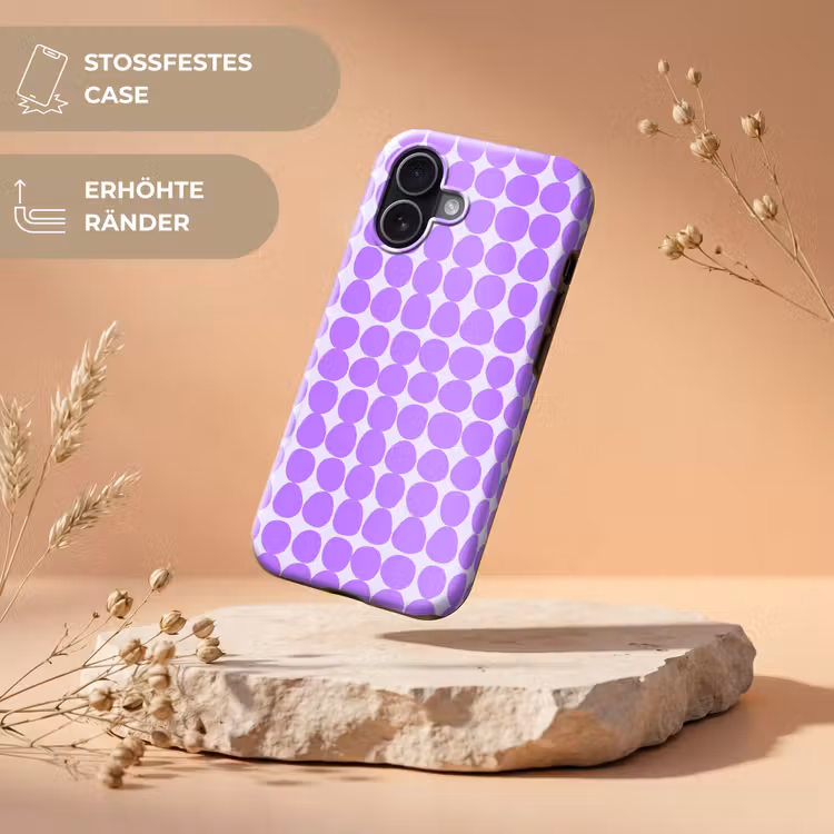 Handyhülle Toughcase - Lila – Geometrisch – Punkte – Polka Dot – Muster — 5