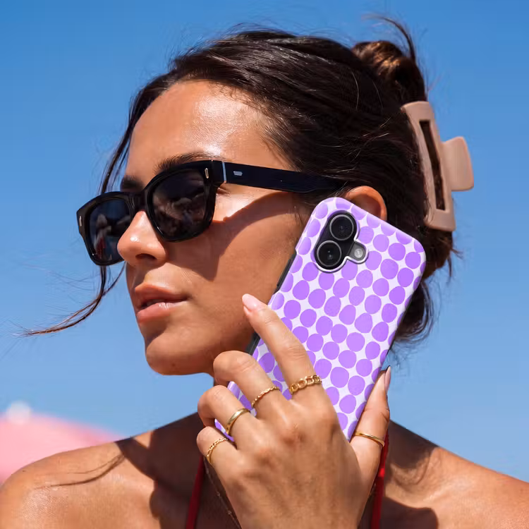 Handyhülle Toughcase - Lila – Geometrisch – Punkte – Polka Dot – Muster — 6