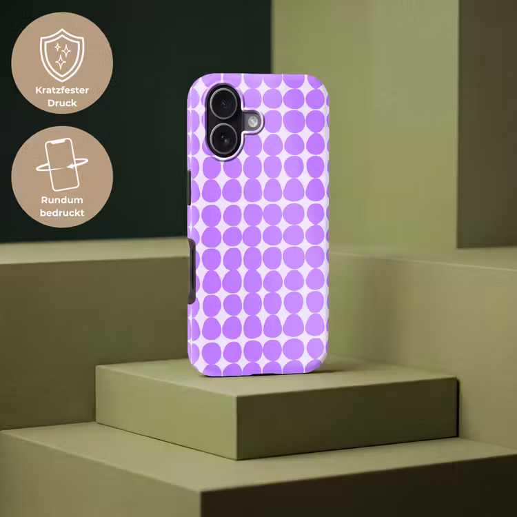 Handyhülle Toughcase - Lila – Geometrisch – Punkte – Polka Dot – Muster — 7