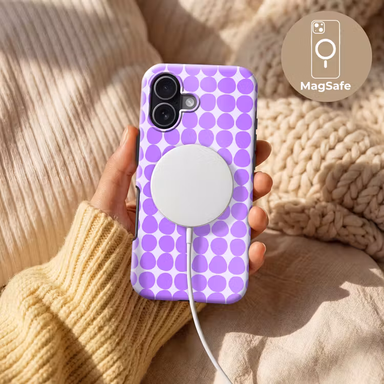 Handyhülle Toughcase - Lila – Geometrisch – Punkte – Polka Dot – Muster — 8