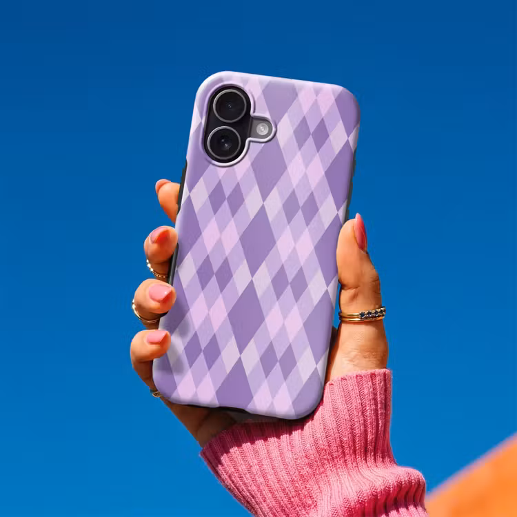 Handyhülle Toughcase - Lila – Geometrisch – Rauten – Argyle – Muster — 2