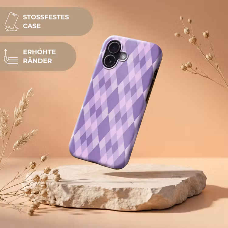 Handyhülle Toughcase - Lila – Geometrisch – Rauten – Argyle – Muster — 5