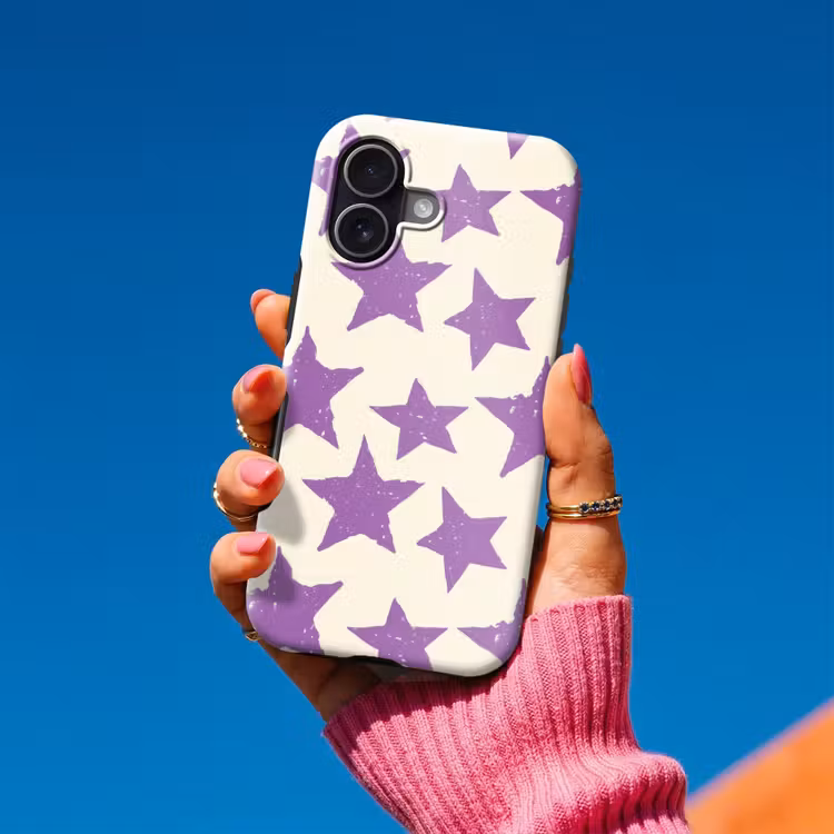 Handyhülle Toughcase - Lila – Geometrisch – Sterne – Stempel – Muster — 2
