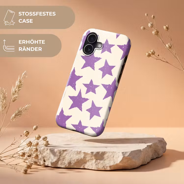 Handyhülle Toughcase - Lila – Geometrisch – Sterne – Stempel – Muster — 5