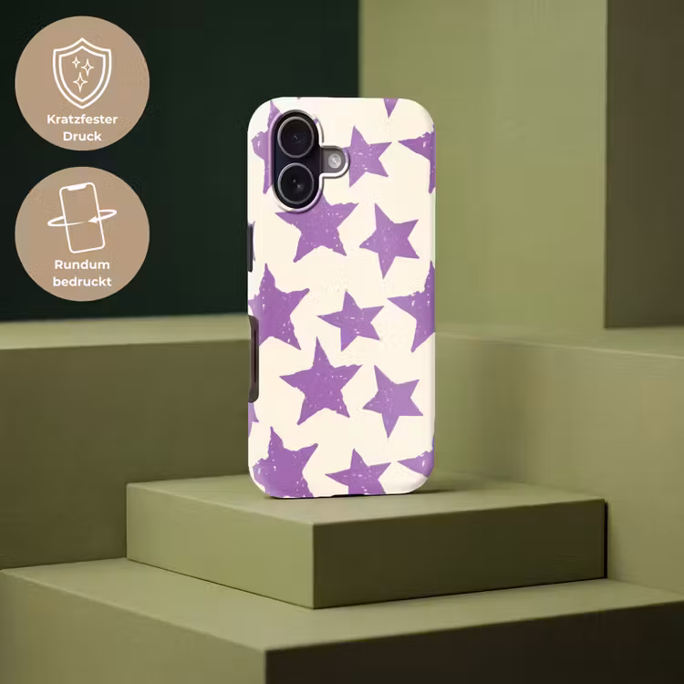 Handyhülle Toughcase - Lila – Geometrisch – Sterne – Stempel – Muster — 7