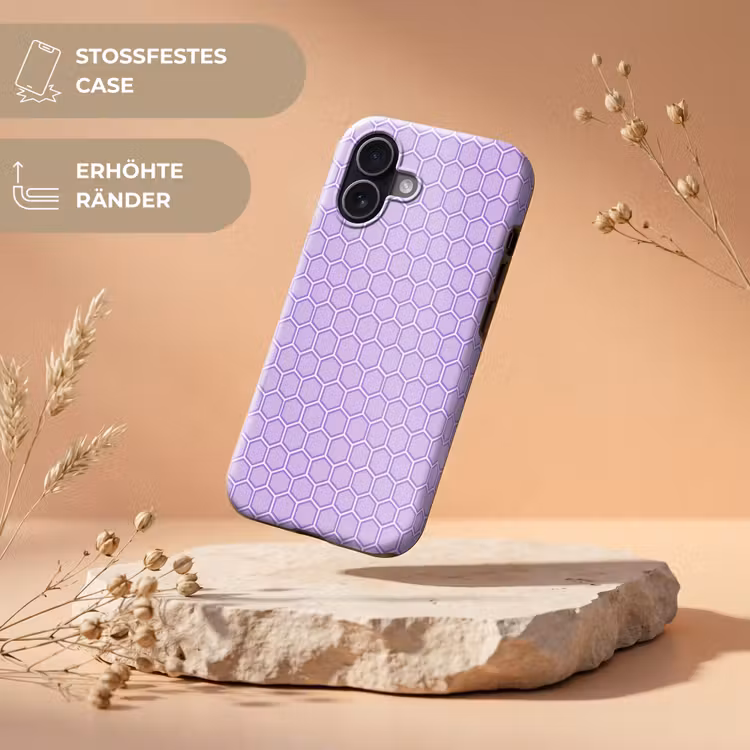 Handyhülle Toughcase - Lila – Geometrisch – Wabenmuster – Bienenwabe – Muster — 5