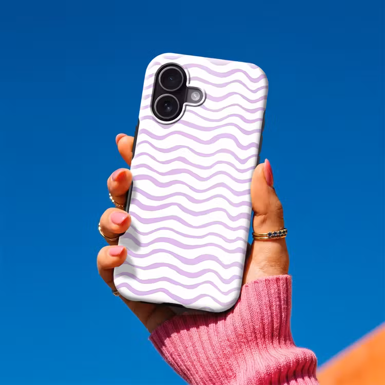 Handyhülle Toughcase - Lila – Geometrisch – Wellen – Linien – Muster — 2
