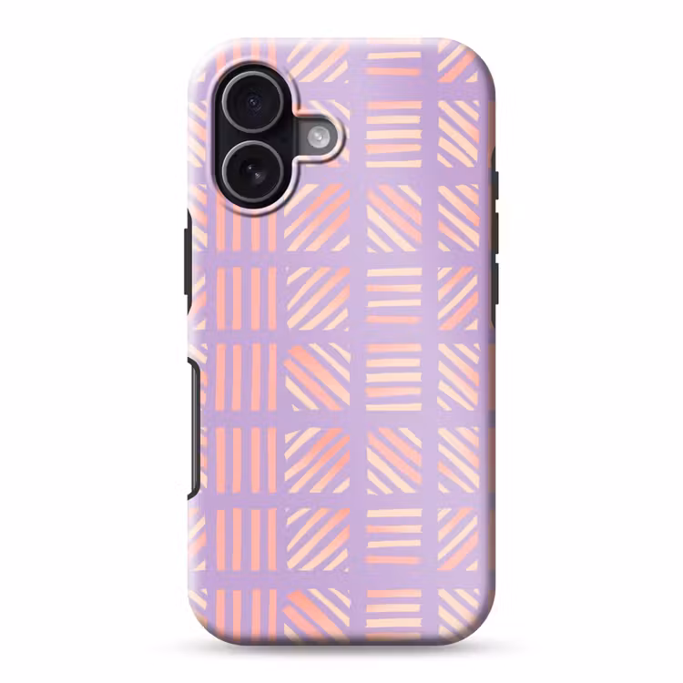 Handyhülle Toughcase - Lila – Rosa – Geometrisch – Streifen – Blöcke – Muster — 1