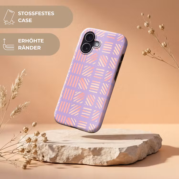 Handyhülle Toughcase - Lila – Rosa – Geometrisch – Streifen – Blöcke – Muster — 5