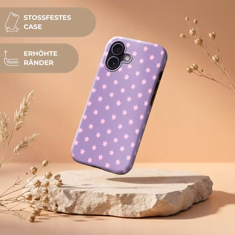 Handyhülle Toughcase - Lila – Rosa – Sterne – Geometrisch – Muster — 5
