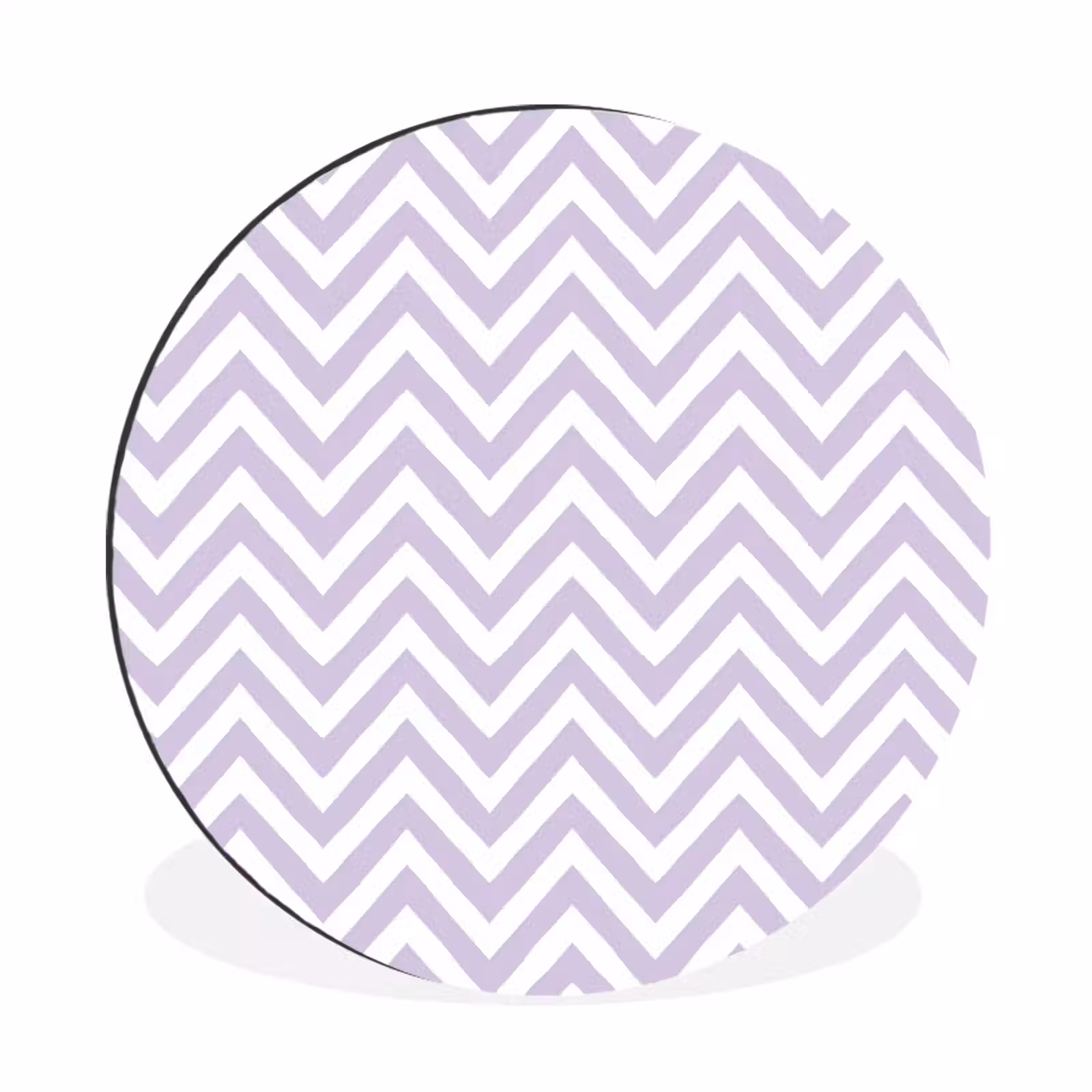 Alu-Dibond-Bild Rund - Lila – Geometrisch – Chevron – Zickzack – Muster — 1