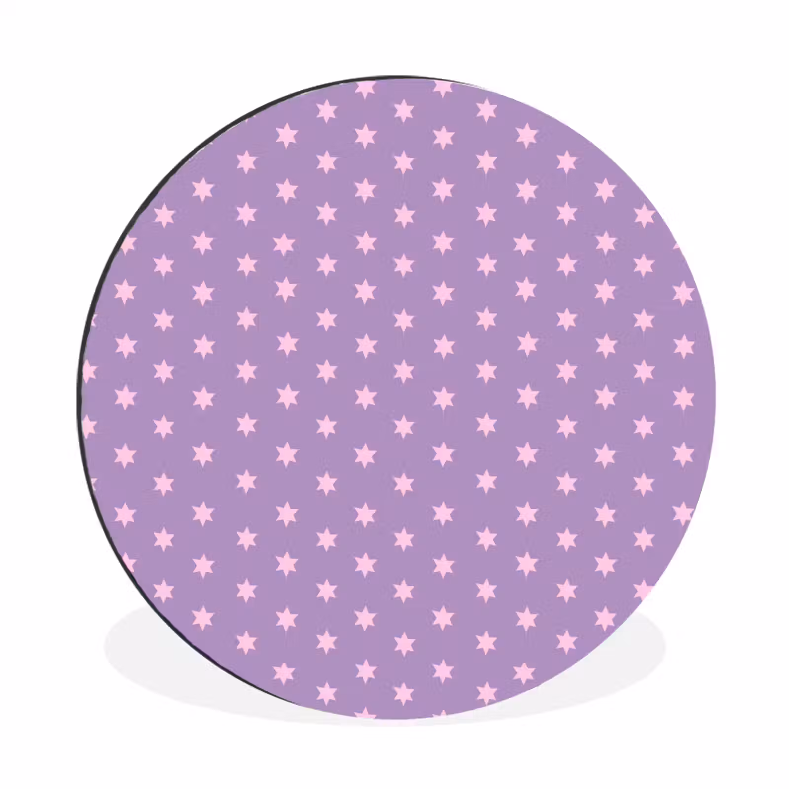Alu-Dibond-Bild Rund - Lila – Rosa – Sterne – Geometrisch – Muster — 1